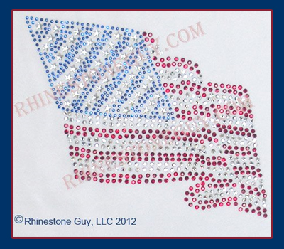 Rhinestone and Star Nailheads american flag