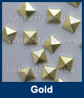 Hot fix nailhead Pyramid Gold