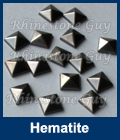 Hot fix nailhead Pyramid Hematite