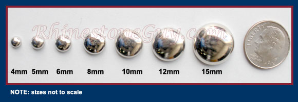 Convex Hot Fix Nailheads Size Chart