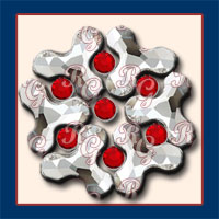 Swarovski Molecule and Light Siam Rhinestones