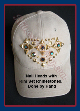 Nailhead decorated baseball cap