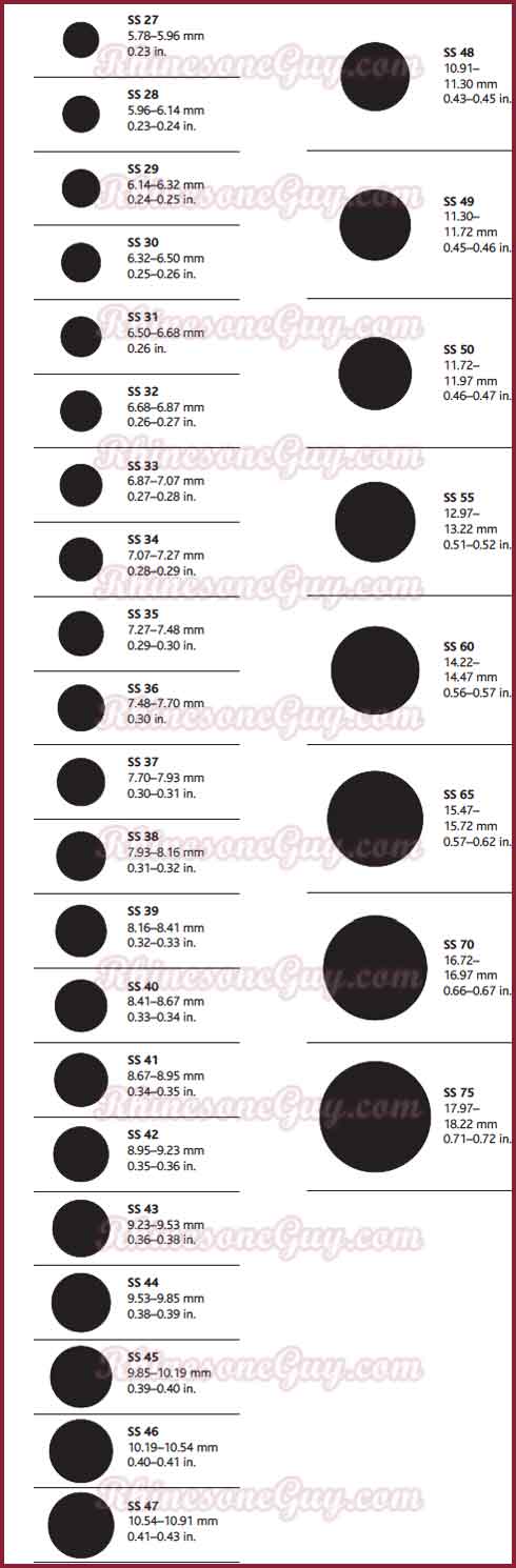 Flatback Rhinestone Size Chart