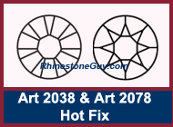 Swarovski2038 and 2078 Hot Fix Rhinestones Line Drawing
