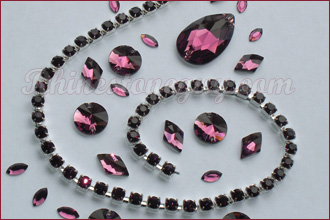 Czech Preciosa Amethyst Chain in Silver