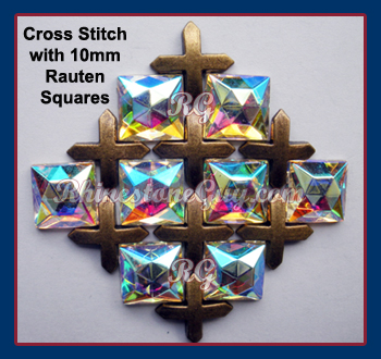 Rauten Squares with Cross Stitch Nailheads