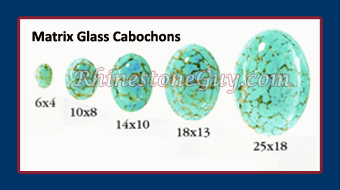 Oval Matrix Glass Cabochon Sizes