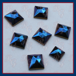 Czech Rauten Squares Iris Blue
