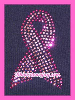 Breast Cancer Rhinestone Ribbon