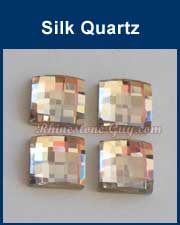 Chessboard Square Silk Quartz Flat Back