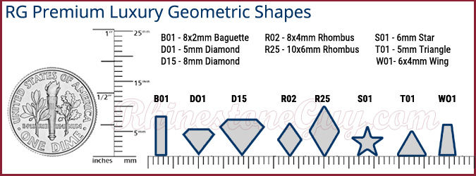 Premium Luxury Rhinestone Geometric Shapes