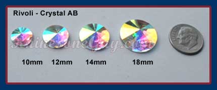 Flat Back Rivoli Crystal AB RG Premium Sizes