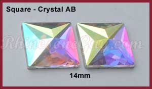 Flat Back Square Crystal AB RG Premium Sizes