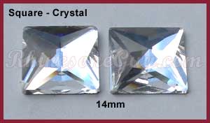 Square Flat Back Crystal RG Premium