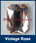 Swarovski 2602 Emerald Cut Jewel Vintage Rose