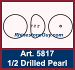 Swarovski 5817 Pearl (1/2 drilled)