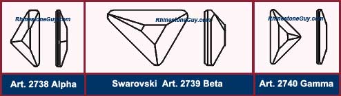 Swarovski Triangles Alpha Betta and Gamma Flatback