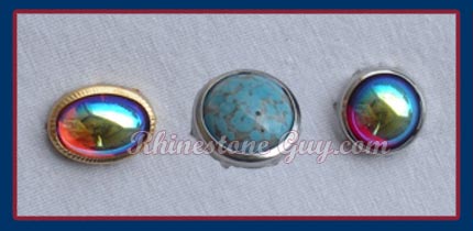 Czech Glass Cabochons set in rims