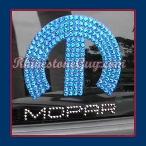 Mopar Emblem with Capri Blue Rhinestones