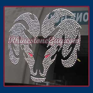 Dodge Ram Decal with Hematite rhinestones