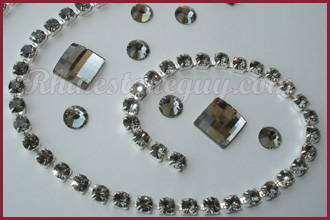 46-343-1 Crystal/ Rhodium Plated PRESTIGE Crystal Rhinestone Chain