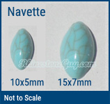 Rhinestone Guy Navette Turquoise Cabohcon